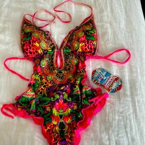 Stunning Bahia Coral Swimsuit L